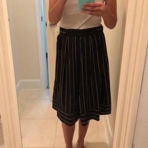 Banana Republic Black Pinstriped Skirt